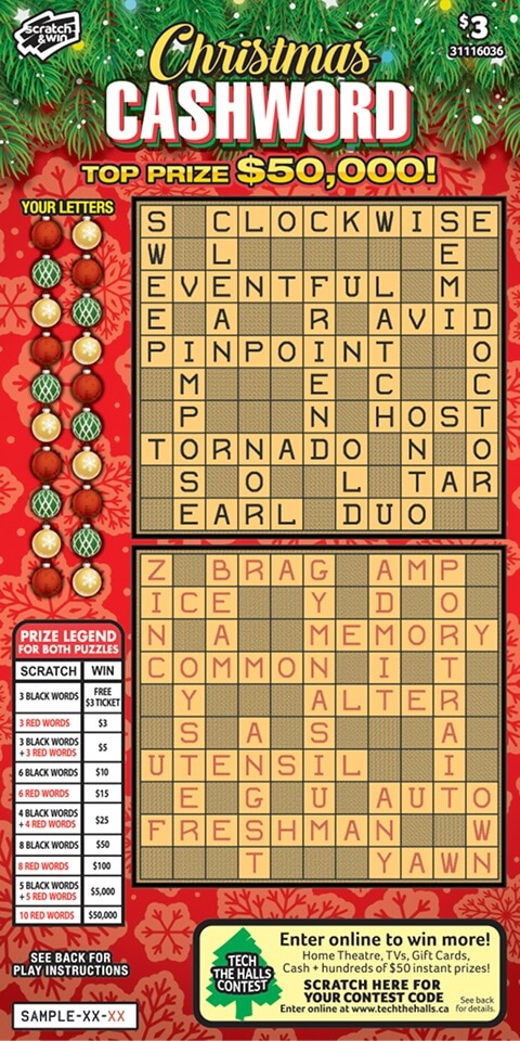 $3 Christmas Cashword.
